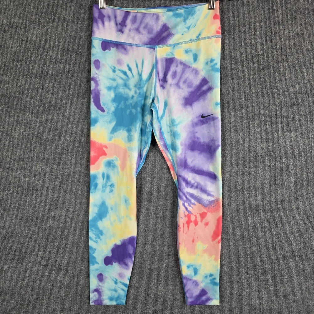 Nike Dri-FIT Women's Medium Tie Dye Leggings Capri Yoga Gym Running Ankle Pants